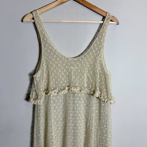 Intimately Free People Sheer Lace Midi Dress Women's Small Cream Boho Festival - Picture 5 of 14